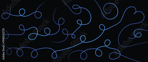 Blue swirls on black background