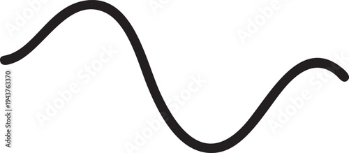 Simple black sinusoidal wave illustration on a white background