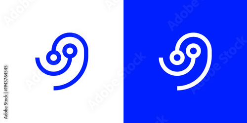 Dual meaning logo combining people and technology elements, symbolizing human-centered innovation, collaboration, digital connectivity, and the harmony between people and modern tech solutions.