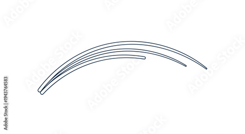 Group of thin curved lines arc across the space, effectively representing a gust of wind or high speed motion.