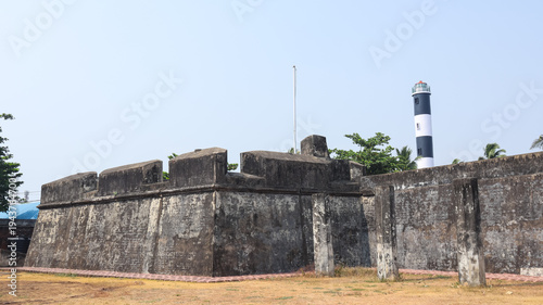 Canvastavla Anchuthengu Fort, historic East India Company coastal fort at Anchuthengu near Thiruvananthapuram, Kerala, India