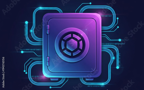 Digital Vault Secure Data Protection Cryptocurrency Storage Concept