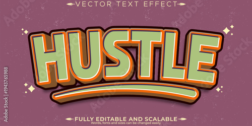 Retro sticker text effect, editable 70s and 80s text style