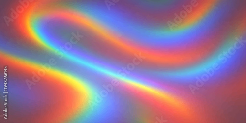 Abstract colorful rainbow hearts background with bright swirling digital waves