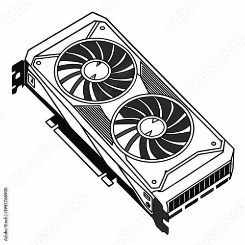 Vector illustration of computer graphics card