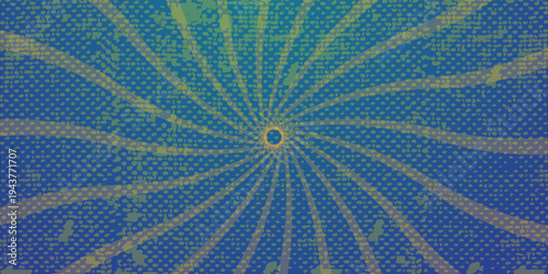 Abstract glowing blue sunburst background Retro vintage horizontal background for presentation, banner, poster, flyer, sales. Modern pop art poster for summer and spring