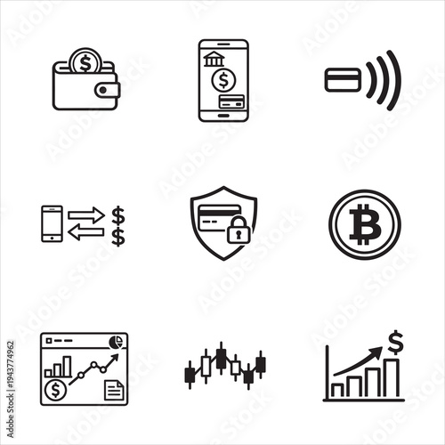 business and finance icons set
