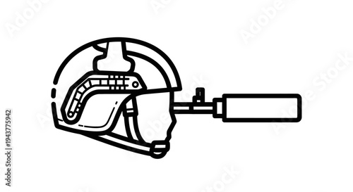 Tactical Helmet with Night Vision Mount and NVG Device
