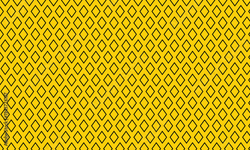 abstract black outline rhombus pattern on yellow perfect for banner poster background.