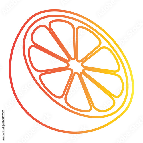 Vibrant tropical orange half slice illustration, radiating freshness and zest, perfect for promoting healthy drinks and bright, summery designs