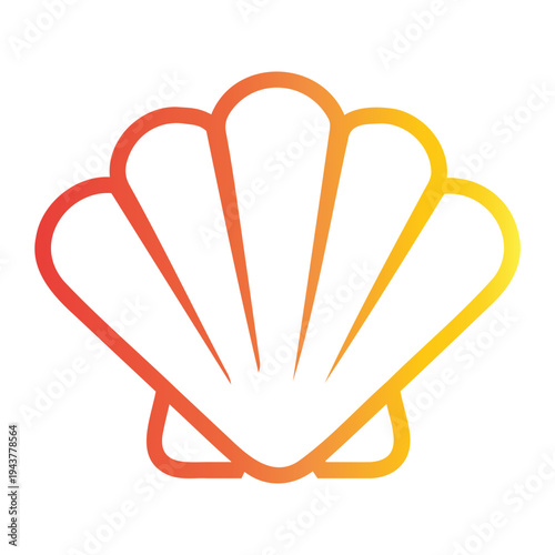 Vibrant Tropical Seashell Icon Design Capturing Coastal Serenity, Evoking Idyllic Summer Vacation Escapes and Relaxing Ocean Adventures