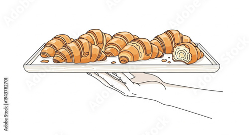 Croissants on a Serving Tray.