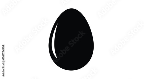 Simple black egg shape against a white background silhouette