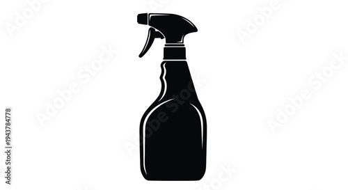 A black silhouette of a spray bottle minimalist design silhouette