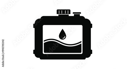 Fuel tank icon with liquid level displayed as a dark silhouette