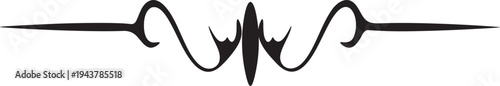 Vector decorative divider line, black ornamental separator