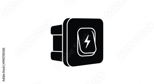 Black electric vehicle charging port a modern design silhouette