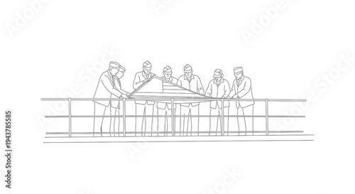 Group of people in vintage clothing celebrating a groundbreaking ceremony with a shovel