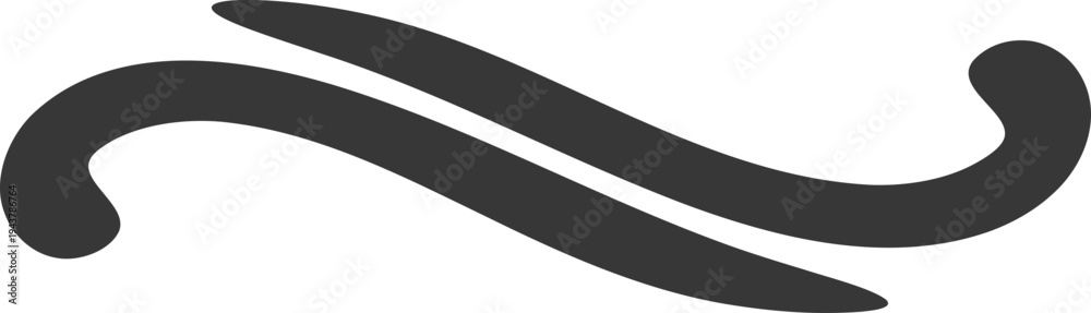 Obraz premium Black swirly wave vector graphic element