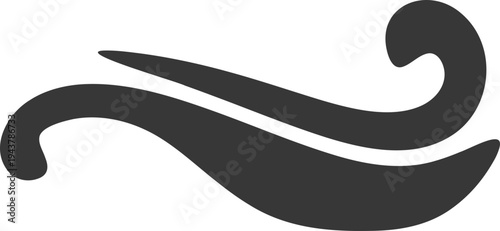 Black swirly wave vector graphic element