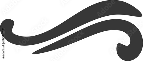 Black swirly wave vector graphic element