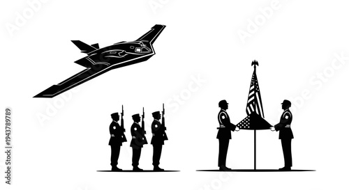 Military Honor Guard and Drone Flyover: Symbol of Service and Sacrifice