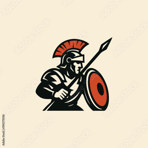 Roman Soldier in War Logo