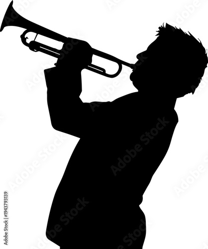 Musician Playing Trumpet Silhouette