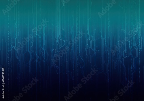 Abstract digital background with vertical lines and glowing effect in shades of blue and teal, representing data flow or technology