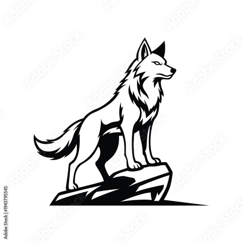 Bild auf Leinwand coyote mascot logo illustration vector design template modern style