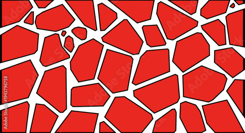 Abstract Red Geometric Pattern with White Grout Lines