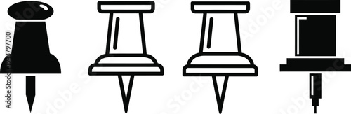 Pushpins (thumbtacks) icons