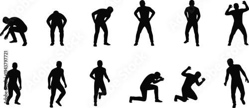  Human silhouettes in different poses.