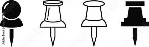 Pushpins (thumbtacks) icons