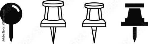 Pushpins (thumbtacks) icons