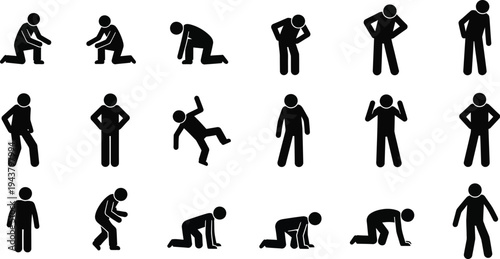  Human silhouettes in different poses.