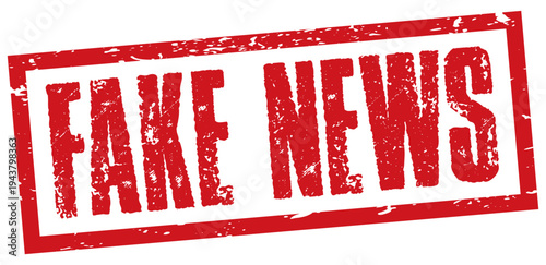 Fake news stamp with red grunge texture. PNG