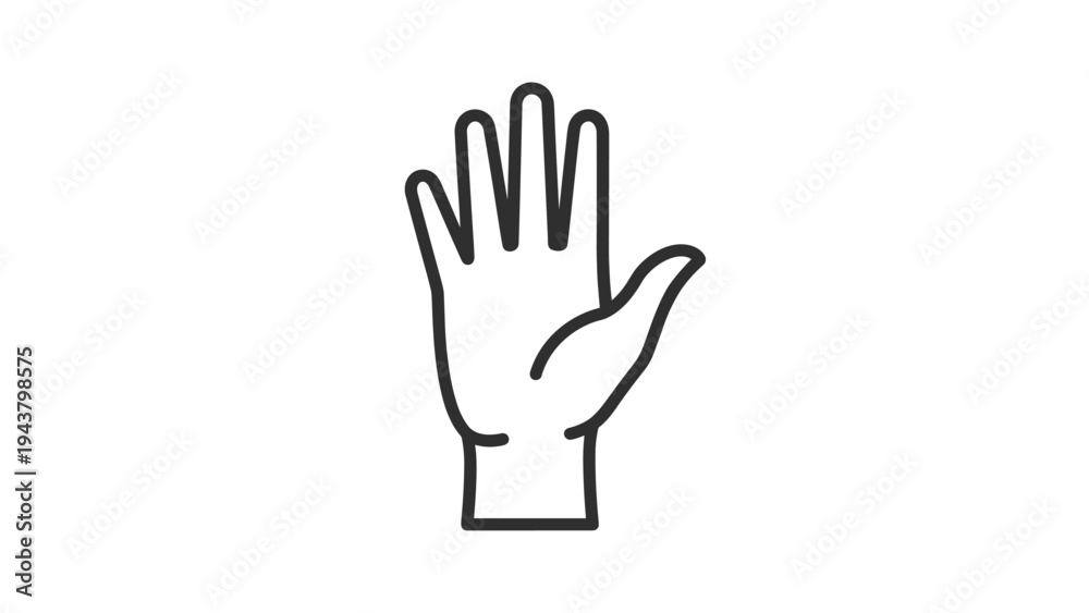 Fototapeta premium Open hand with palm facing outwards, symbolizing a stop gesture, welcome, interaction, or displaying something.