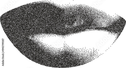 Mouth vintage y2k stipple art, lips halftone stipple brutalist retro vector png with transparent background, grin 2000s aesthetic photocopy effect tattoo