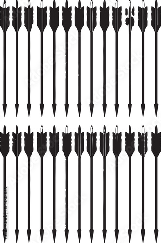 A collection of various arrows displayed in a neat and organized manner.