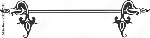 Vector ornamental border element with floral details