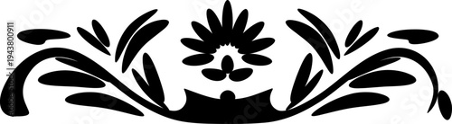 Black floral border vector illustration