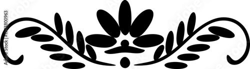 Black floral border vector illustration