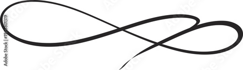 Vector infinity symbol, black line art