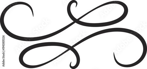 Black swirly decorative vector flourish design element