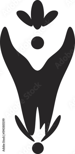 Black silhouette yoga figure vector