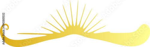 Golden sunrise vector illustration element