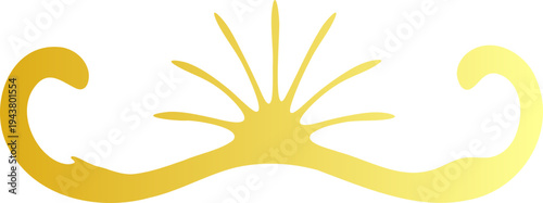Golden sunrise vector icon, abstract symbol