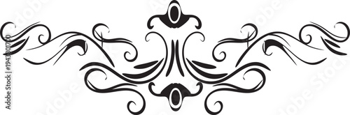 Black ornate floral border vector illustration