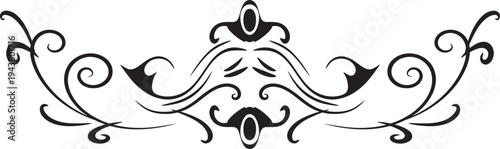 Black ornamental vector border design element